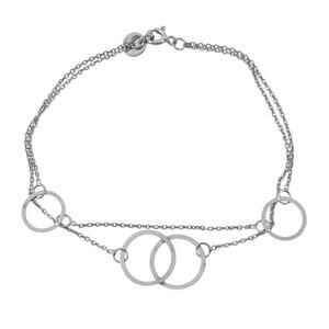 Interlocking Circles Bracelet | Vintage Sterling Silver 925 | 7"
